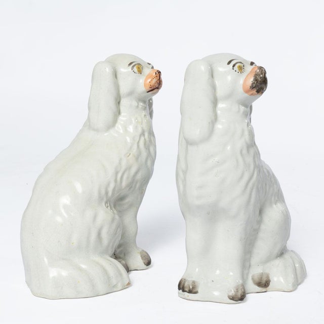 A charming pair of Staffordshire dogs. This pair adds character to any room in a home. Questions are welcomed.