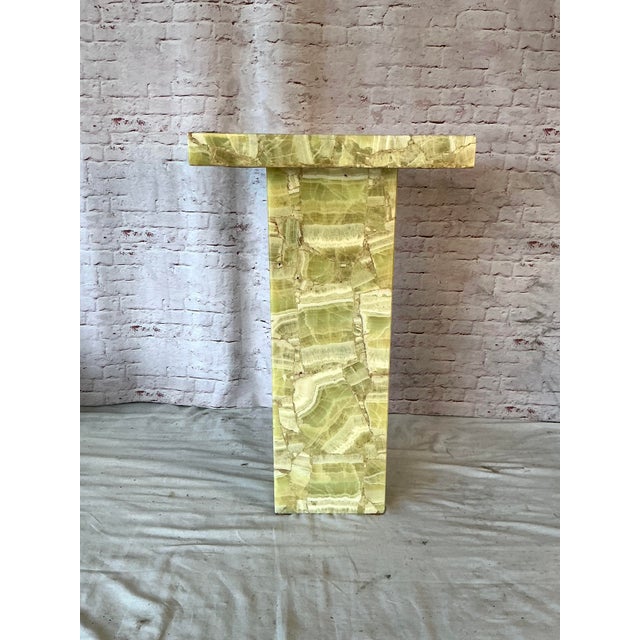 Natural Onyx and Resin Pedestal by of Mueller of Mexico For Sale - Image 11 of 12