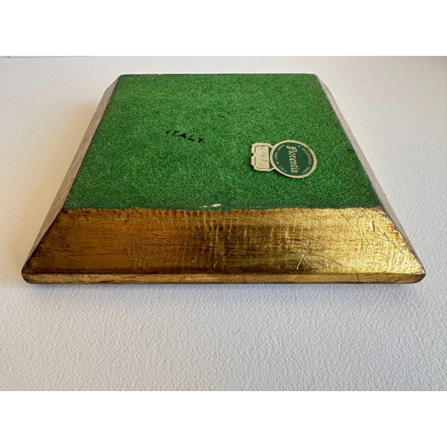 Vintage Florentia Italy Dresser Tray Hand Made Catch All in Gold & Copper For Sale - Image 9 of 12