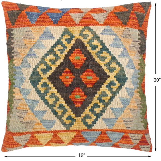 Shabby Chic Rustic Turkish Octavia Hand Woven Kilim Throw Pillow For Sale - Image 3 of 5