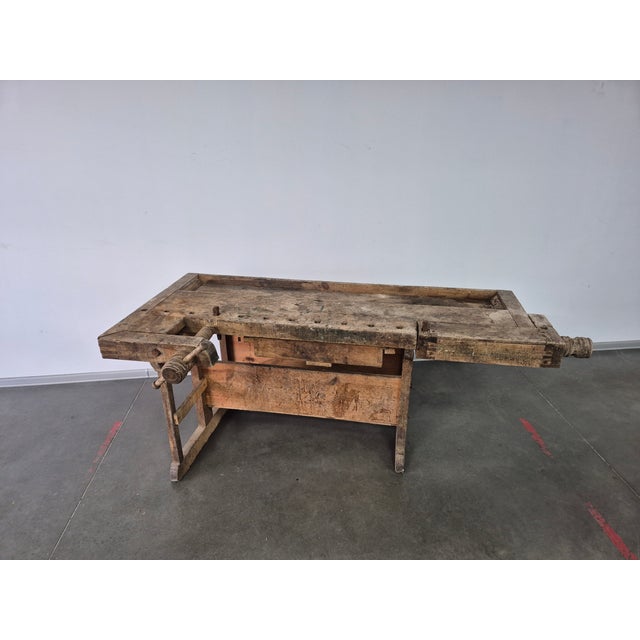Antique Carpenter's Workbench, 1920s For Sale - Image 10 of 18
