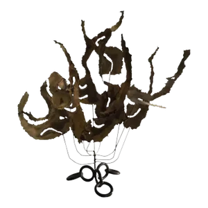 1960s Brass Sculpture on Chain Link Iron Base