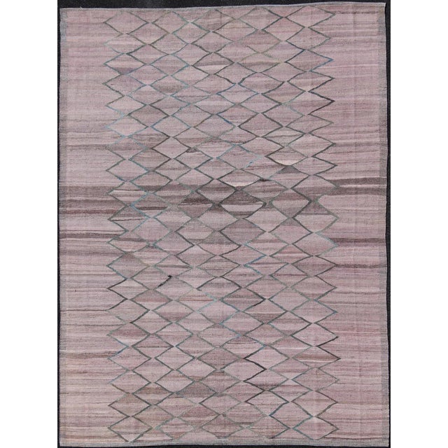 Modern Kilim Rug by Keivan Woven Arts, Wool, Diamond Pattern 8'10 X 11'7 For Sale - Image 13 of 13