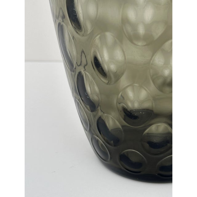 Mid-Century Modern 1950's Borske Sklo Optic Glass Vase in Smoke Gray For Sale - Image 3 of 6