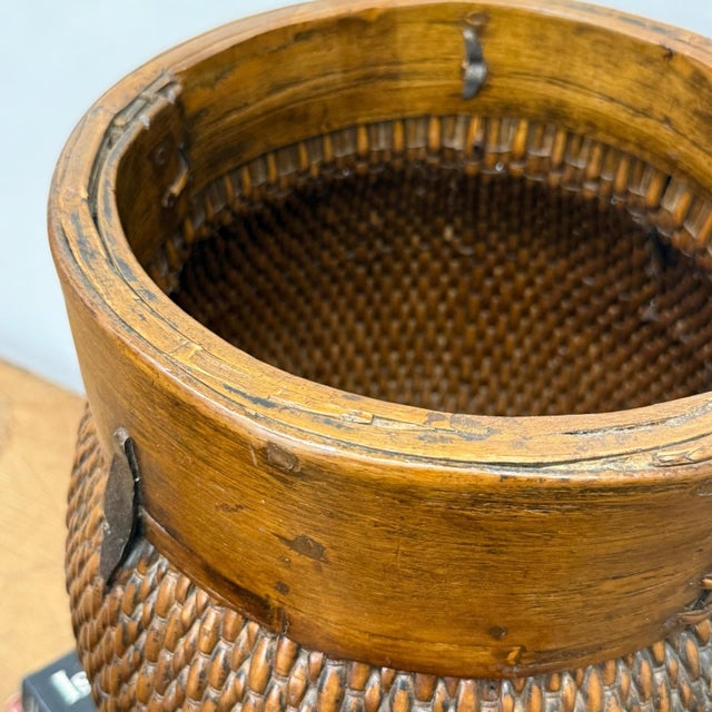 Woven Rattan Baskets with Wooden Rims, Sold Per For Sale In New York - Image 6 of 14
