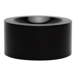 Black Crystal Convex Bowl by Ka Glass For Sale