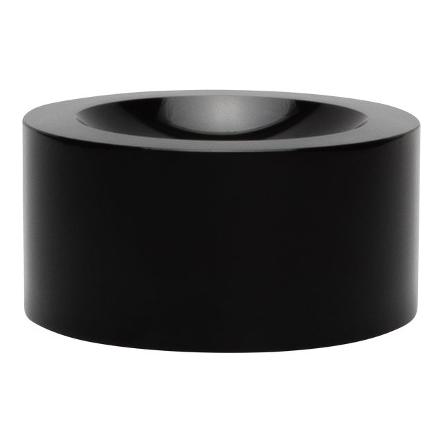 Black Crystal Convex Bowl by Ka Glass For Sale