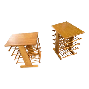 Mid 20th Century Edward Wormley for Dunbar Style Magazine Rack Table a Pair