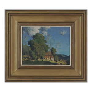 Early 20th Century American Impressionism -- Old Lyme New England Farm by George M. Bruestle