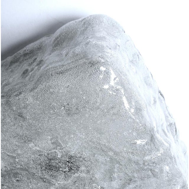 Metal Vintage Brutalist Glass Ceiling Light from Honsel For Sale - Image 7 of 13