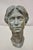Art Nouveau Vintage Patinated Cast Bronze Bust Statue Sculpture of Woman With Pinned Hair For Sale - Image 3 of 12