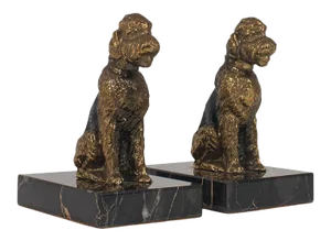 Gilt Airedale Terrier Dog Figures 1950s - A Pair