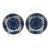 Late 18th century pair of peony medallion Delft blue and white plates, Dutch. Exceptional elegance and quality of...