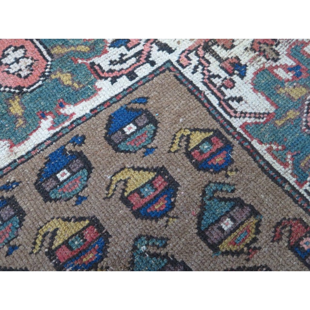1940s Vintage Persian Heriz Area Rug - 3′7″ × 6′7″ For Sale - Image 10 of 13