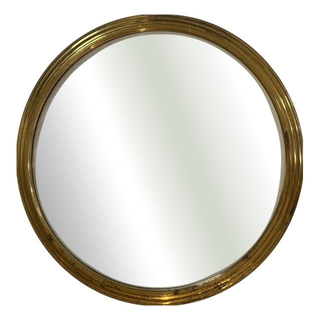 Gold-Plated Metal Mirrored Serving Tray For Sale