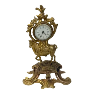French 19th Century Bull Bronze Clock