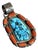Rita Joe Sterling, Turquoise & Coral Navajo Pendant For Sale