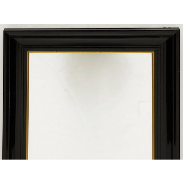 Black French Wall Mirrors With Black and Gilt Frames (H 30 X W 20 1/8) For Sale - Image 8 of 12