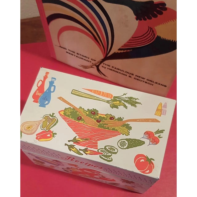 Red Vintage Lobster Recipe Box Coastal For Sale - Image 8 of 10