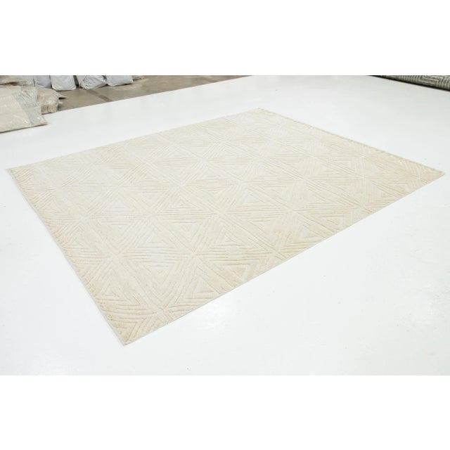 Moroccan Modern Natural Moroccan Style Wool Rug Featuring Geometric Design by Apadana For Sale - Image 3 of 10