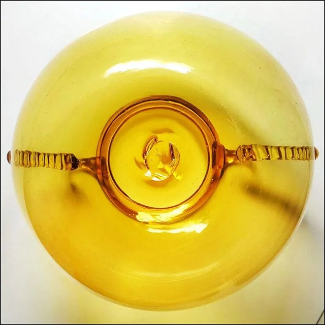 1920s Zecchin Cappellin Soffiati Italian Studio Art Glass Orb Vase For Sale - Image 9 of 12