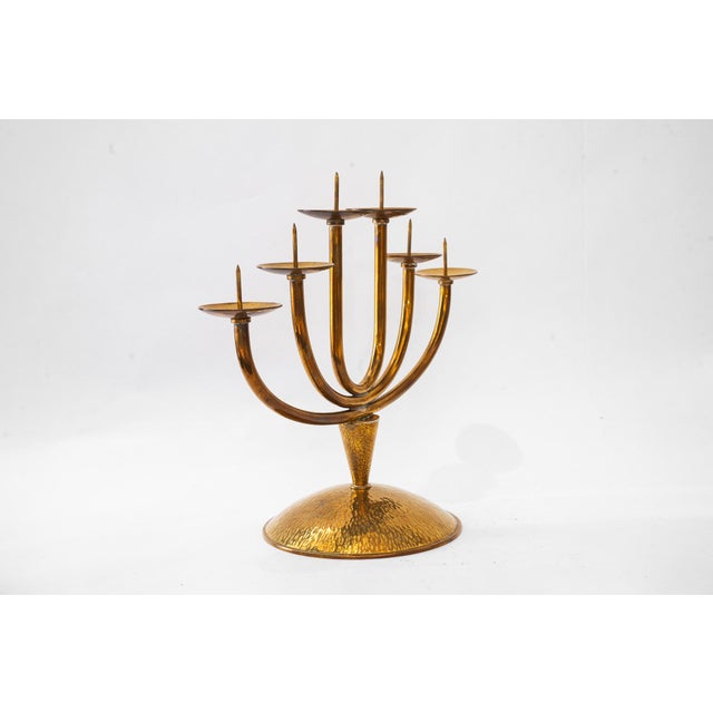 Mid-Century Modern Vintage Brass Candleholder, 1950s For Sale - Image 3 of 10