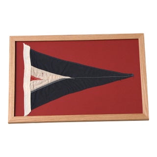 Framed Vintage Yachting Pennant For Sale