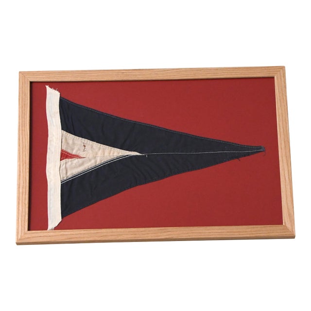 Framed Vintage Yachting Pennant For Sale