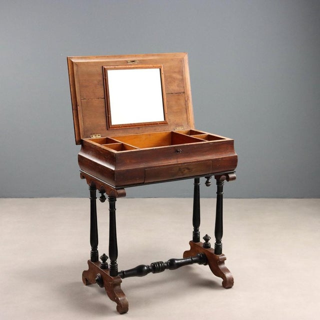 Poplar Worktable with Walnut Stain For Sale - Image 3 of 14