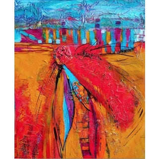 An Abstract Expressionist Textured Painting, "In Flight" For Sale