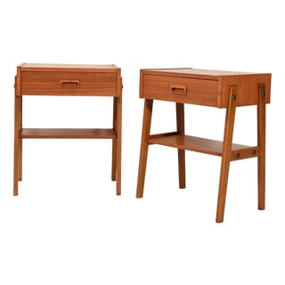 Scandinavian Teak Bedside Tables, 1960s, Set of 2 For Sale