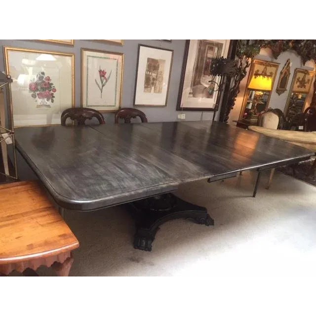Gray 19th Century English Regency Dining Table With Leaves For Sale - Image 8 of 13