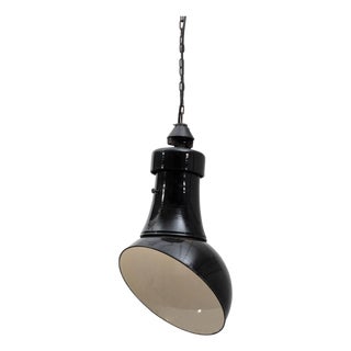 1930s Czech Metal Industrial Angular Pendant Lamp For Sale