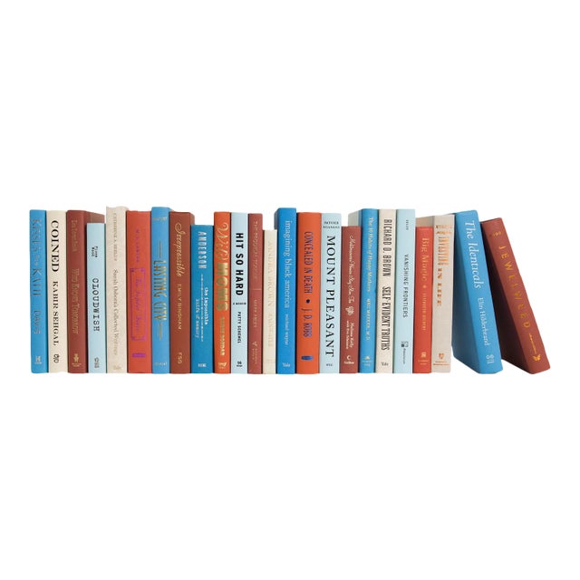 Decorative Books - Rustic Ocean Books - Blue Books By The Foot For Sale