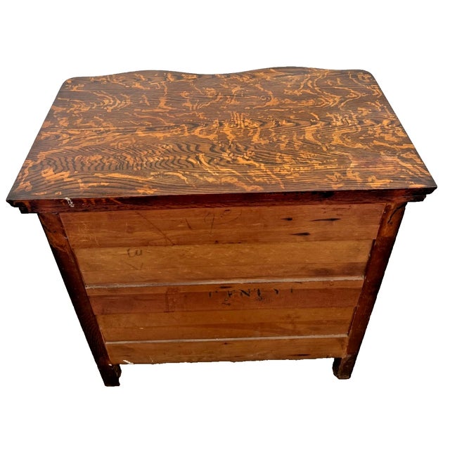 Brown 19th Century Victorian Tiger Oak Credenza / Side Cabinet With Serpentine Front For Sale - Image 8 of 13
