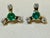 Metal 2.0 Carat Round Natural Emerald & Diamond Stud Post Earrings 14 Kt Yellow Gold For Sale - Image 7 of 8