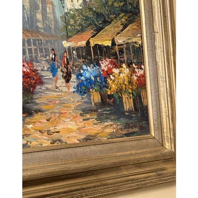 Quiet Street Original Oil Painting 24x36 1970’s Framed