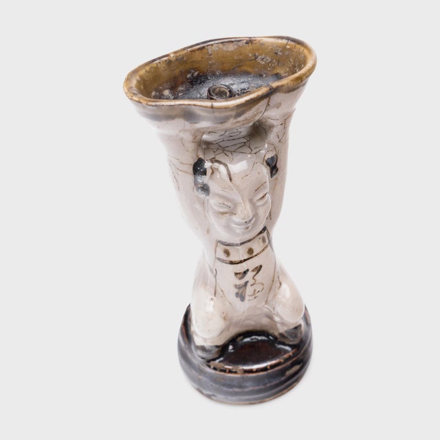 Chinese Chinese Ho Ho Boy Oil Lamp, C. 1850 For Sale - Image 3 of 5