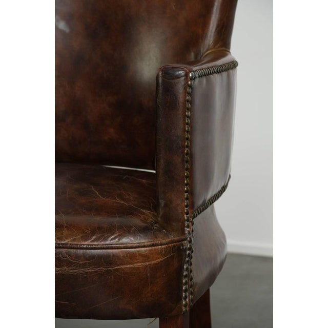 Vintage Grained Cowhide Leather Dining Chairs, Set of 6 For Sale - Image 14 of 17