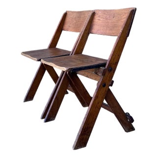 Vintage French Folding Chairs - A Pair For Sale