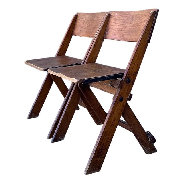 Vintage French Folding Chairs - A Pair For Sale