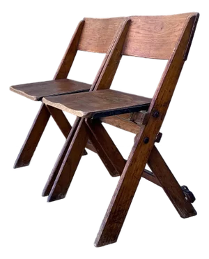 Vintage French Folding Chairs - A Pair