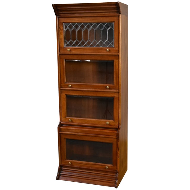 2020s Crafters and Weavers Legacy 4 Stack Barrister Bookcase - Light Brown Walnut For Sale - Image 5 of 5