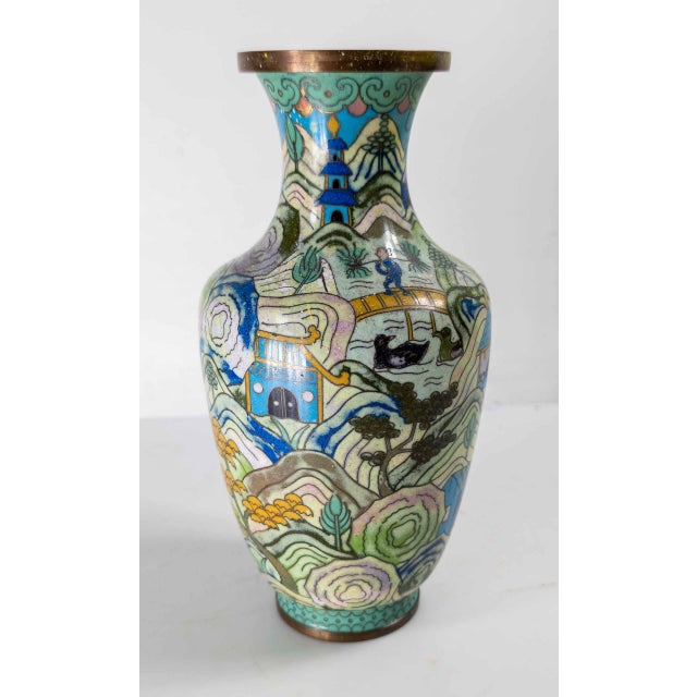 20th Century Chinese Republic Era Cloisonne Enamel Vase in Art Deco Style For Sale In New York - Image 6 of 14