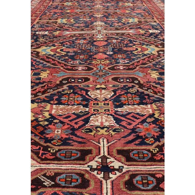 Late 19th Century Colorful Antique Seychor Large Gallery Runner With Multi-Geometric Medallions For Sale - Image 4 of 12