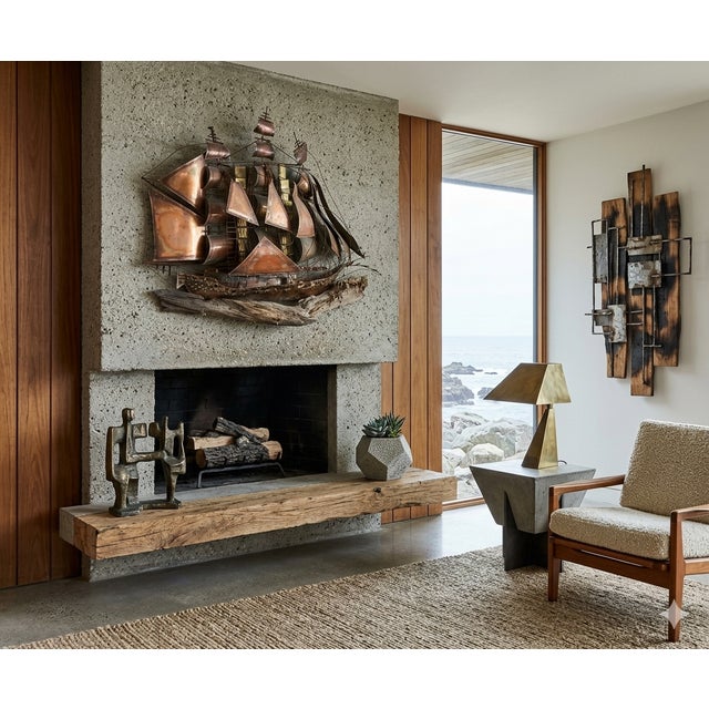 This large-scale mid-century wall sculpture captures the raw, energetic spirit of Post-War Modernism. Hand-crafted from...