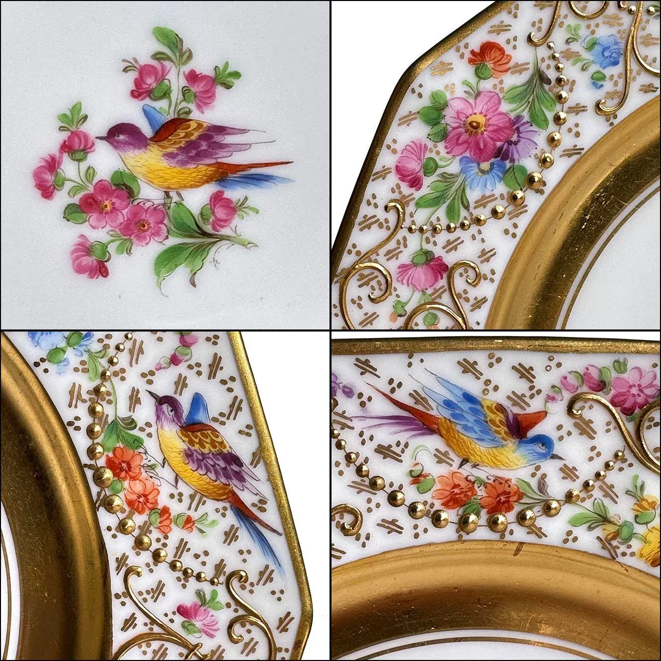 Late 19th Century Ambrosius Lamm Antique Dresden Hand Decorated
