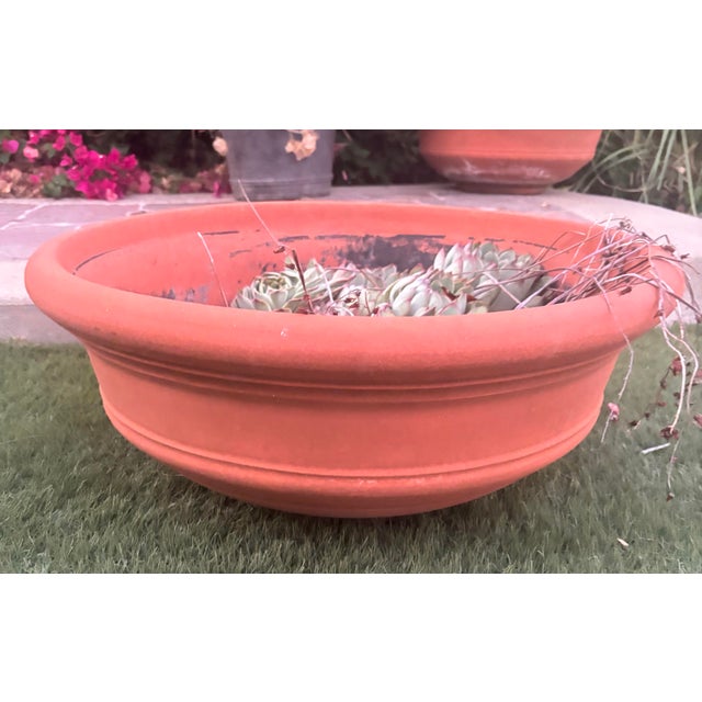 Gainey Pottery Vintage California Terracotta Bowl Planter Gainey Saucer Sc-14, 24" For Sale - Image 4 of 10