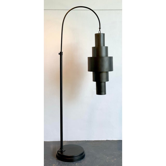 Coffee Vintage Global Views Arc Floor Lamp For Sale - Image 8 of 12