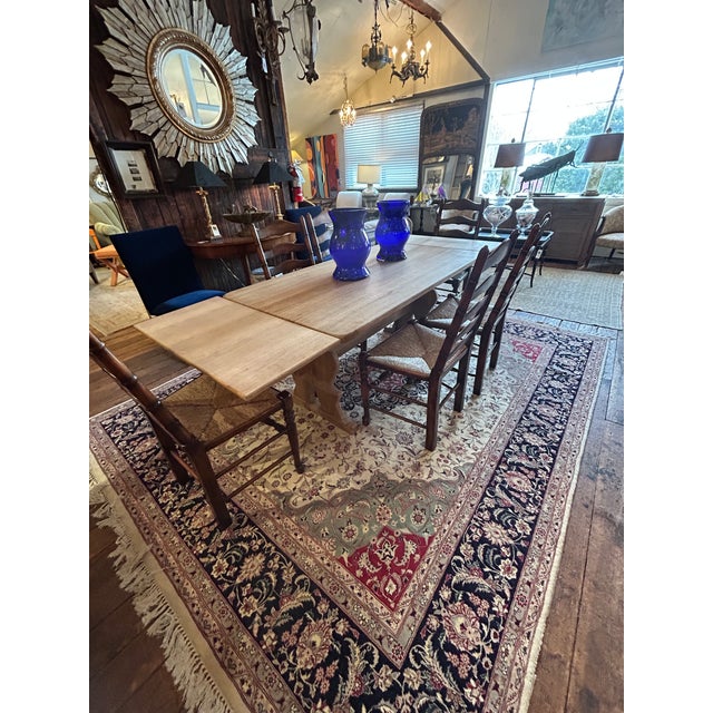 Henning Kjaernult Style White Oak Danish Trestle Dining Table With Breadboards For Sale - Image 14 of 16